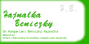 hajnalka beniczky business card